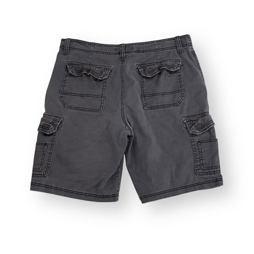 Unionbay Cargo Shorts Mens Size 36 Gray Classic Fit Y2K 90s Skater Grunge FLAW - Picture 2 of 11